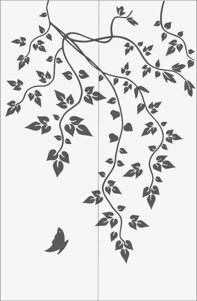 Красивая веточка трафарет