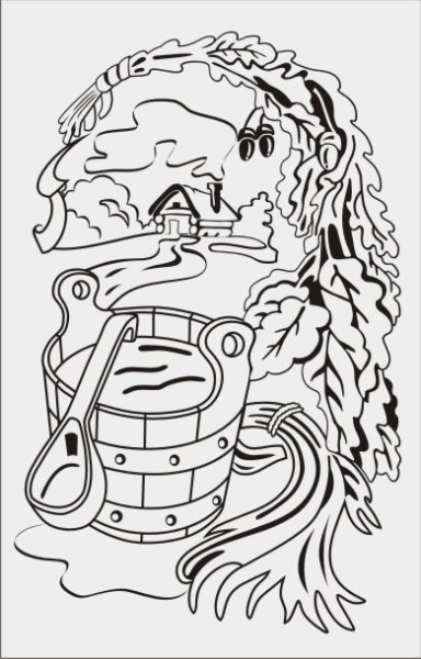 Контурные рисунки баня