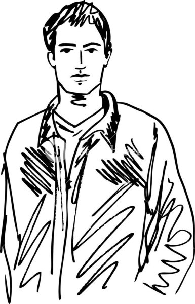 Черно белые рисунки мужчин