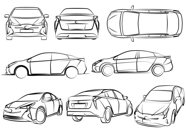 Машина скоростная сбоку вектор