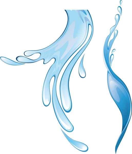 Поток воды на прозрачном фоне