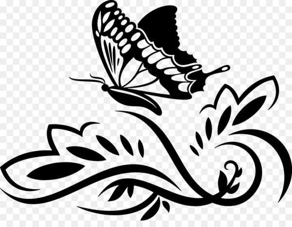 Красивые трафареты цветов и бабочек