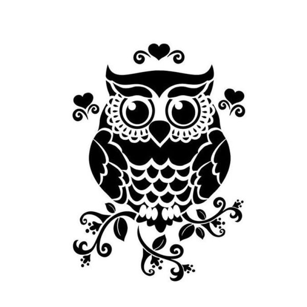 Сова трафарет