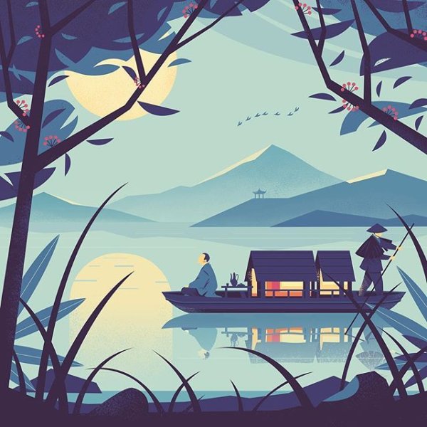 Пейзаж в векторной графике