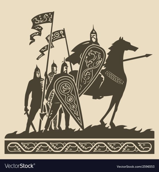 Русский воин силуэт