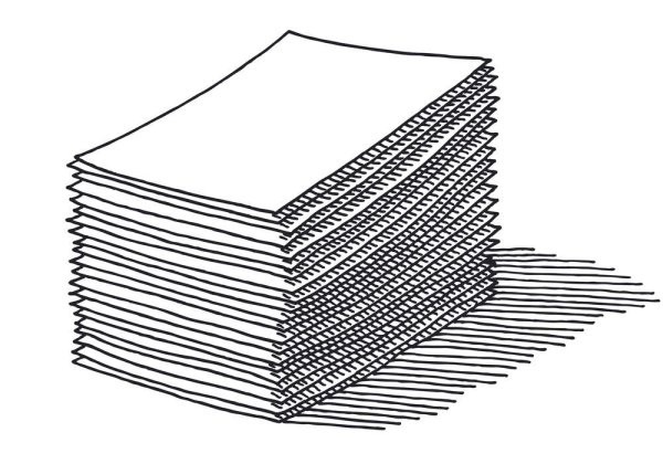 Рисование стопка бумаги