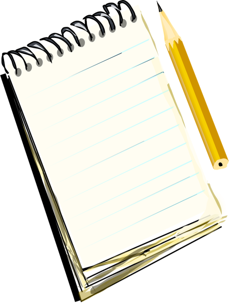 Блокнот на прозрачном фоне