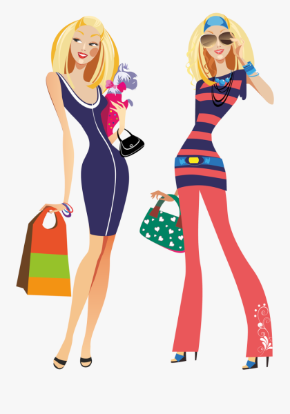 Модная девушка мультяшная