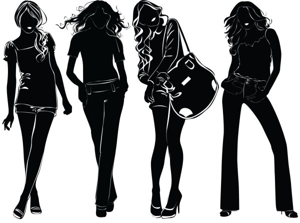 Силуэт модной девушки