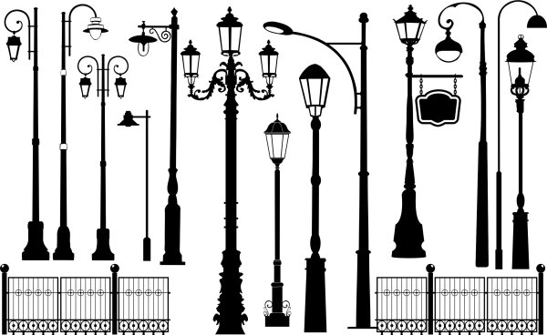 Трафарет фонарь уличный