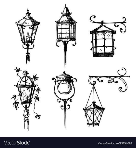 Фонарный столб уличный вектор