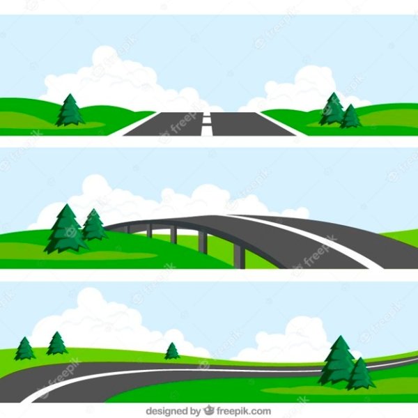 Дорога на прозрачном фоне