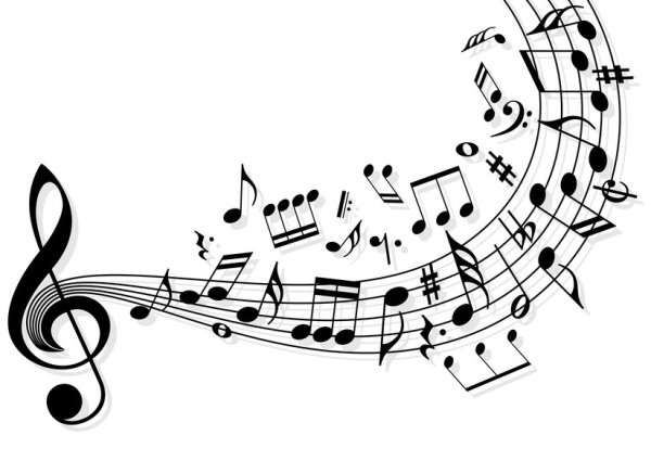 Ноты на белом фоне