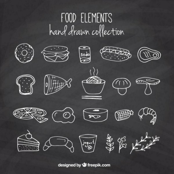 Кухонные принадлежности мелом