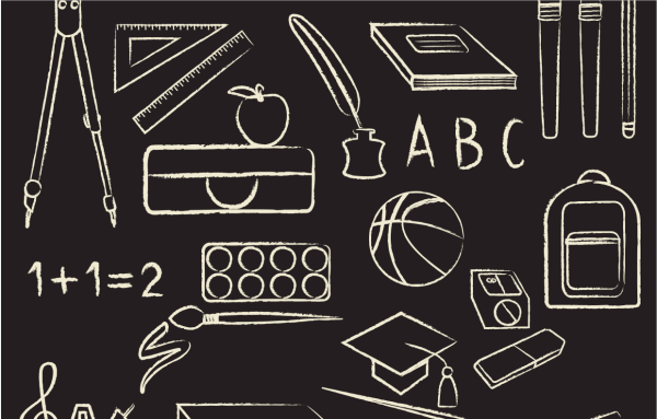 Человечки мелом на доске