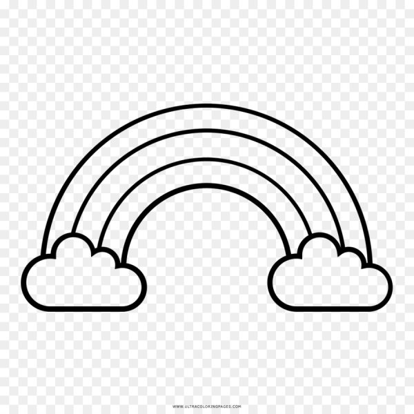 Раскраска Радуга с облаками