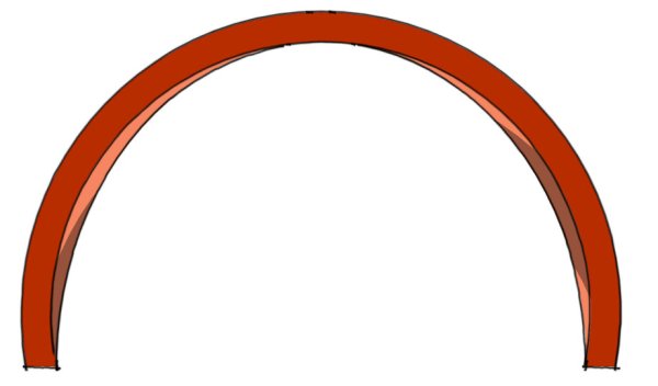 Полукруглая линия на белом фоне