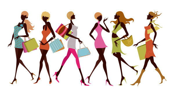 Силуэт девушки с покупками