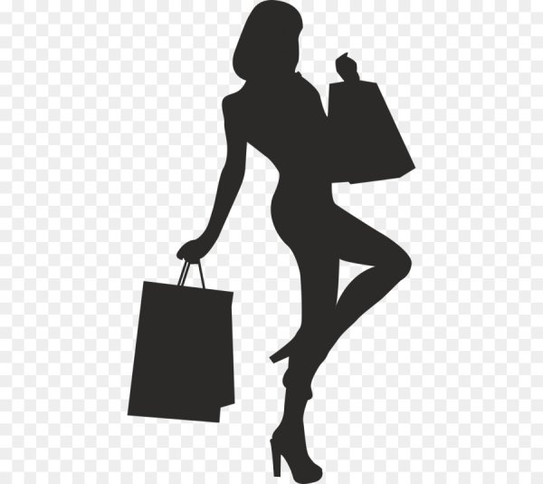 Силует женщины с сумкой