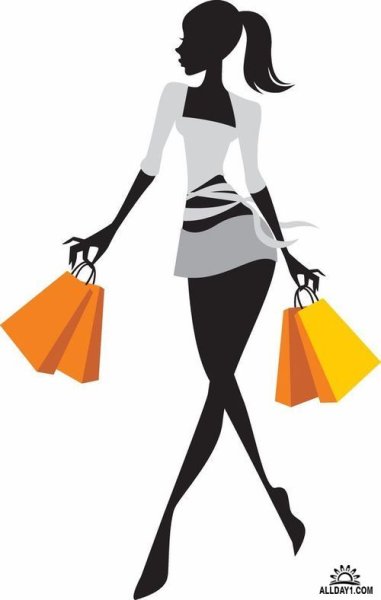 Девушка с пакетами логотип