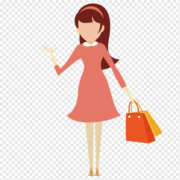 Девушка шоппинг вектор