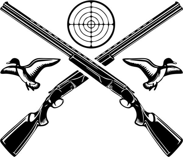 Перекрещенные охотничьи ружья