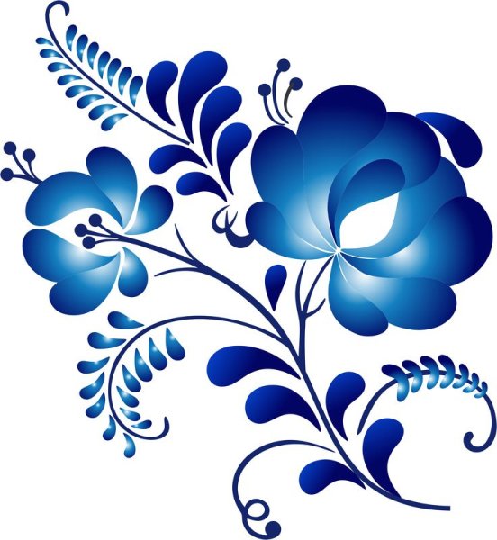 Орнаментная роспись Гжель