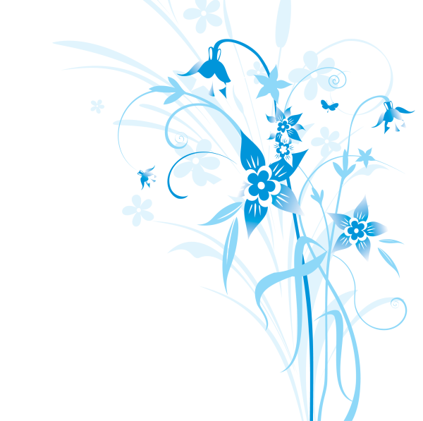 Голубые узоры на белом фоне