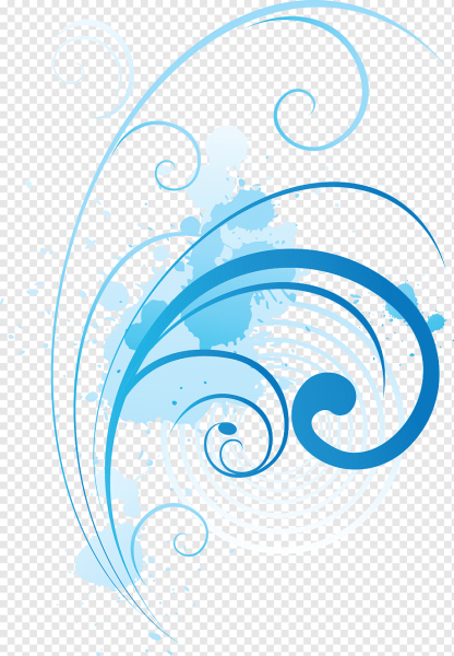 Голубой орнамент на прозрачном фоне