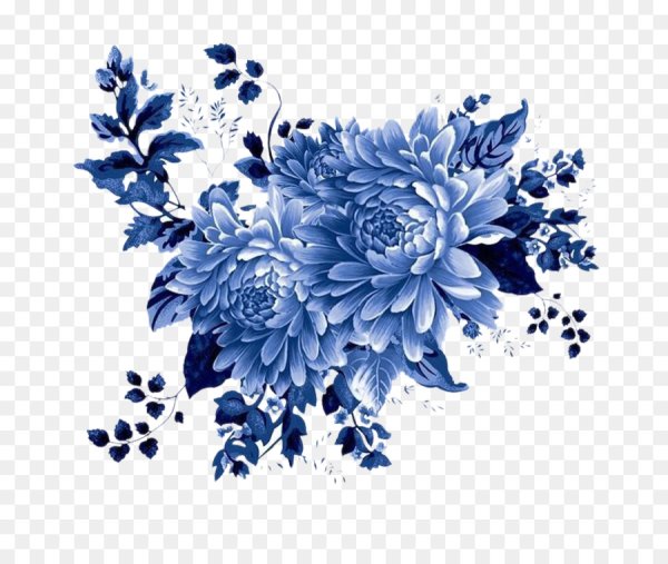 Векторные синие цветы