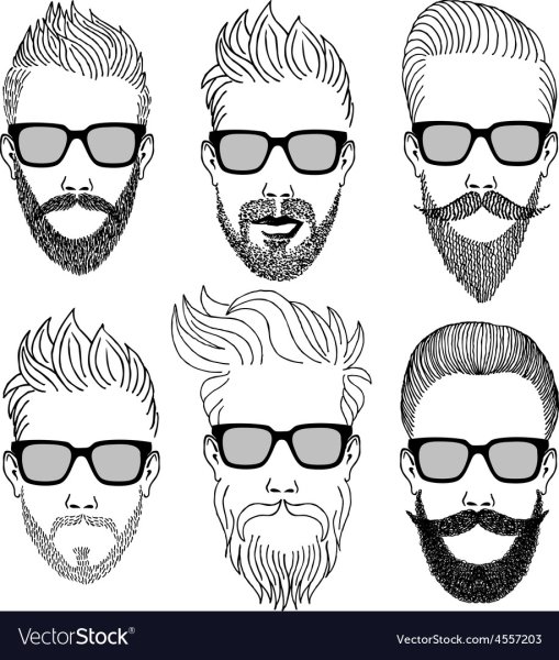 Бородатое лицо вектор