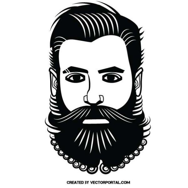 Силуэт бородатого мужчины