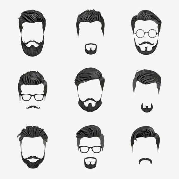 Векторные прически мужские