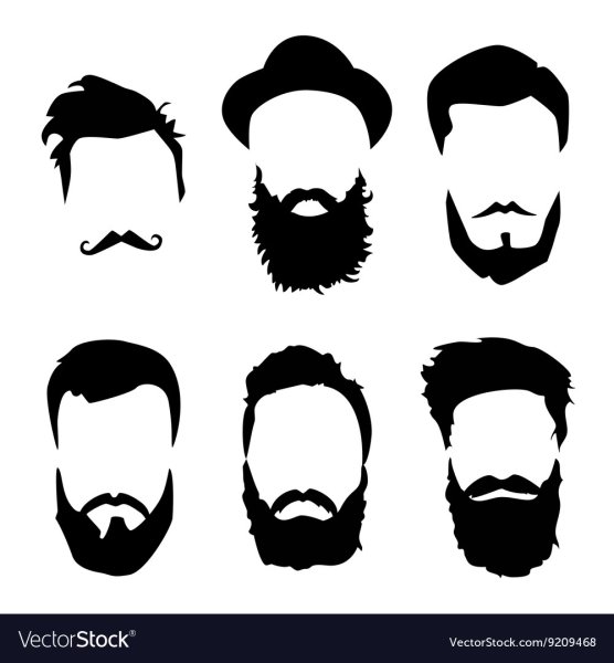 Силуэт мужской головы с бородой