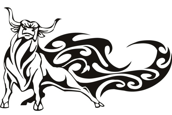 Тату быка в стиле трайбл