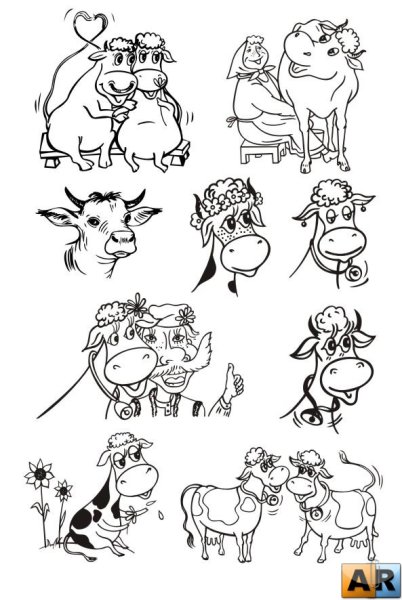 Рисунки коровы прикольные