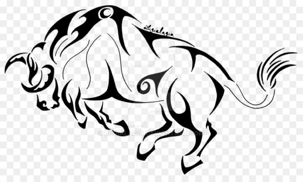 Бык орнамент вектор контур