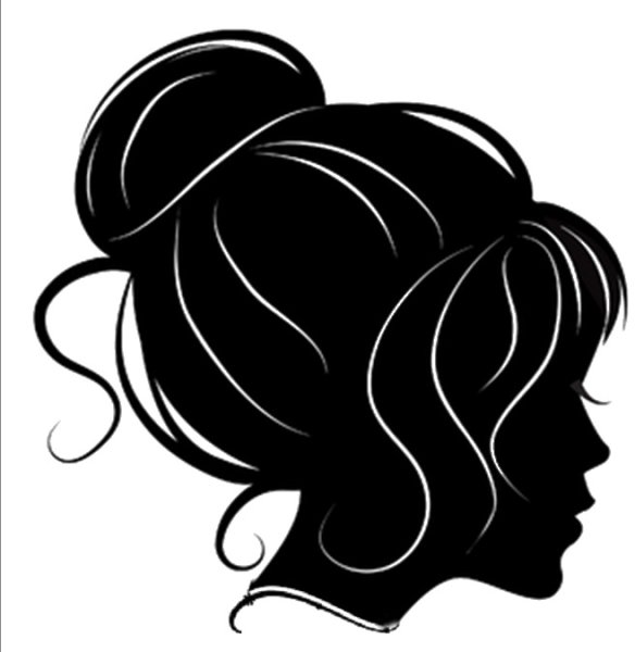 Силуэт женщины с волосами