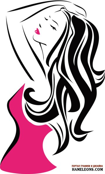 Векторная прическа