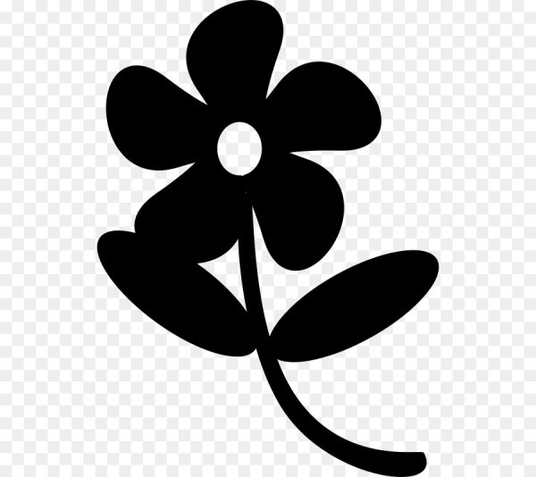 Черные силуэты цветов