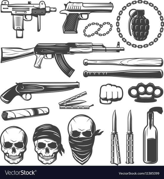 Эскиз тату бандит