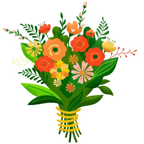 Цветы мультяшные букет