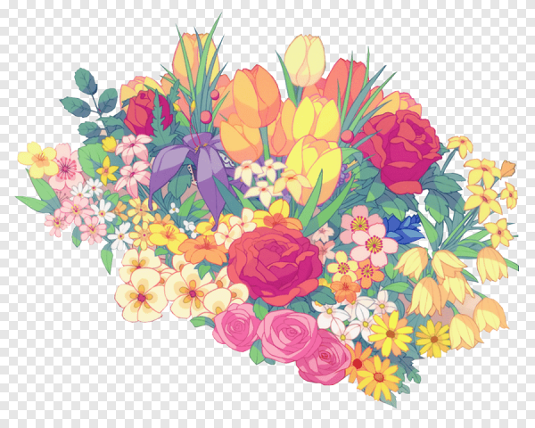 Мультяшные букеты цветов