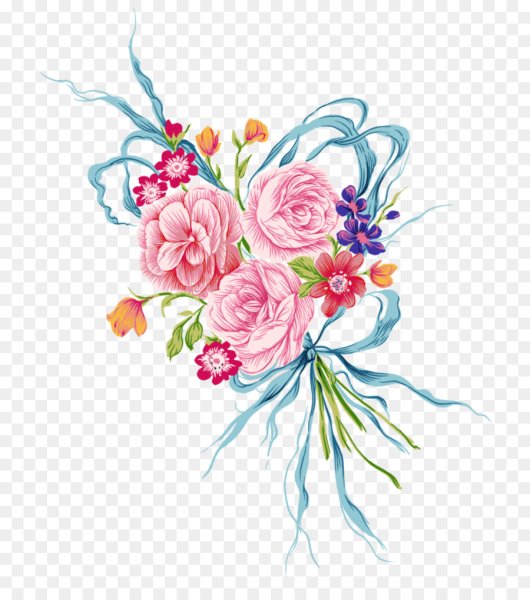 Акварельные цветы букет на прозрачном фоне