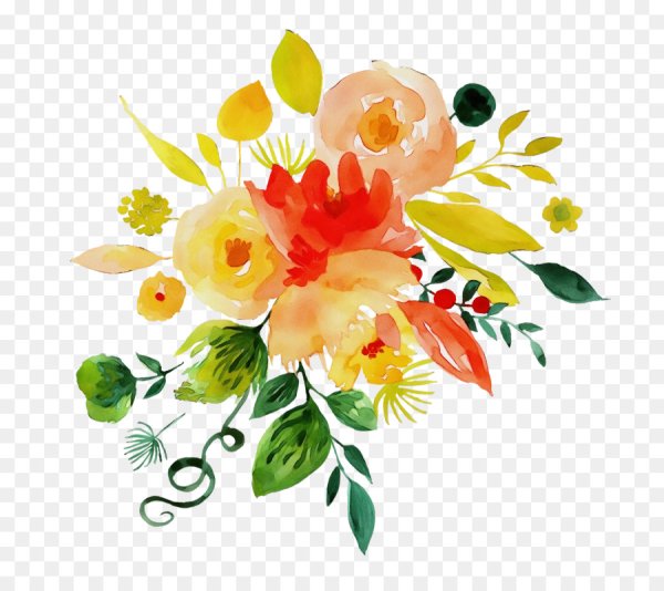 Акварельные осенние цветы