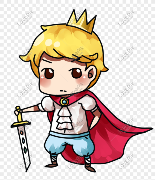 Мультяшный принц с мечом