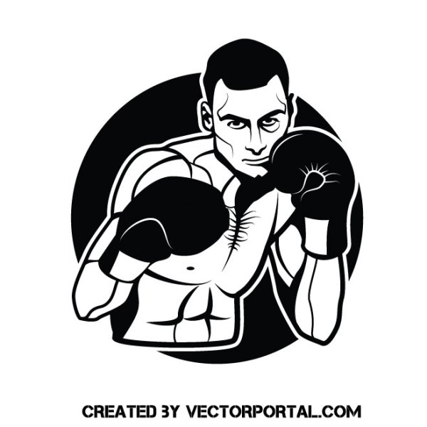 Боксер силуэт вектор