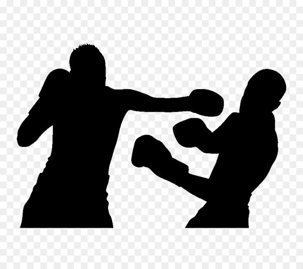 Боксёр в стойке силуэт