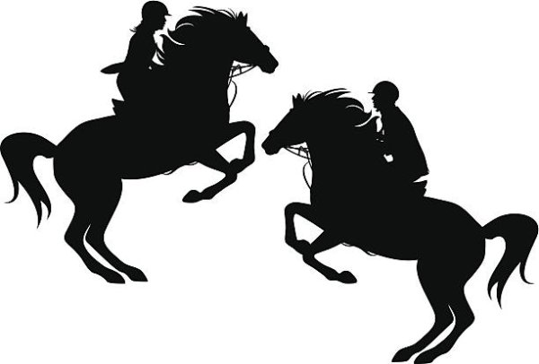 Силуэт всадника на дыбах
