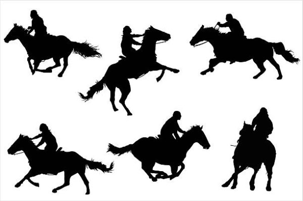 Силуэт коня с всадником